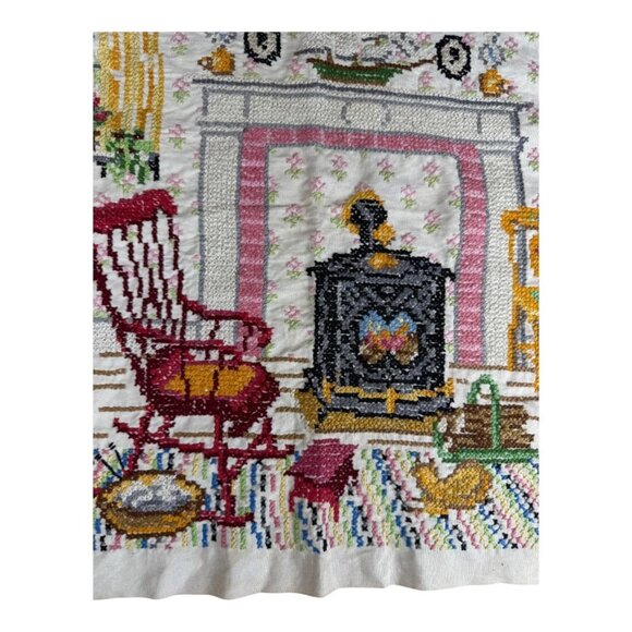 Cross-stitch Fireplace Scene - Picture 3 of 5